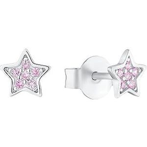s.Oliver 925 sterling zilveren kinderoorbellen voor meisjes, met zirkonia synth., 0,5 cm, zilver, ster, wordt geleverd in een geschenkverpakking voor sieraden, 2036825