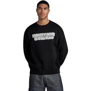G-STAR RAW Graphic R Loose Knit Sweater voor heren, Zwart (Dk Black D23936-d488-6484), S