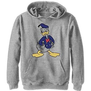 Disney Characters Classic Vintage Donald Boy's Hooded Pullover Fleece, Athletic Heather, Small, Athletic Heather, S