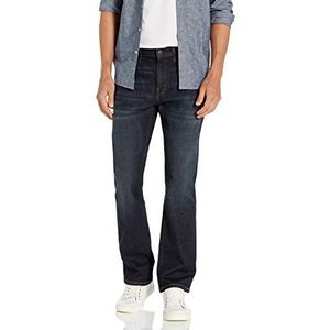 Amazon Essentials Men's Bootcut-jeans met slanke pasvorm, Donker denim, XS