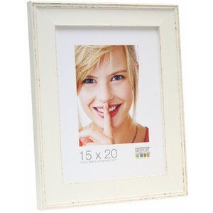 Deknudt Frames Witte fotolijst met geschilderd net, hars, 20x28