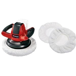 Einhell Accu Polijstmachine CE-CB 18/254 Li-Solo Power X-Change, 18 V, zonder batterij en oplader, Rood/Zwart & Originele Einhell polijstkappen (geschikt voor CE-CB 18/254 Li, CC-PO 90 en BT-PO 90)
