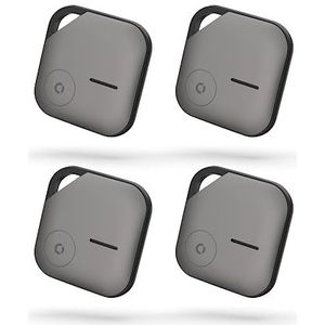 4 x Echo Smart Tag grijs, badge zichtbaar op een kaart, pieptoon, batterij vervangbaar met 1 jaar batterijduur, eenvoudige installatie zonder app op je iPhone, werkt met Apple Find My