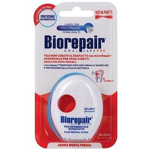 Biorepair - Dental Floss Waxed Ultra Flat - Ongewaxte Flossdraad - Rood - 30 m
