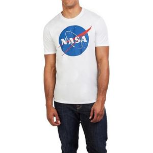 Nasa Circle Logo Hoodie voor heren, wit (wit-wit), L