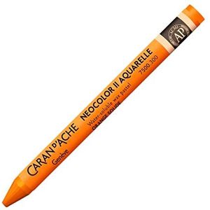 Caran d'Ache Neocolor II 300 echt oranje/Fast Orange (7500.300) / Pastel 10 stuks (1 stuk) / van in water oplosbare was/voor papier karton glas hout leer stof steen
