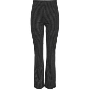 PIECES Pcniannah Hw uitlopende broek voor dames, stoffen broek, zwart/strepen: Cloud Dancer, XL, Zwart/Strepen: Cloud Dancer., XL