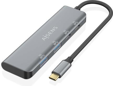 AISENS A109-0763 interface hub USB 3.2 Gen 1 (3.1 Gen 1) Type-C 5000 Mbit/s Grijs