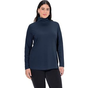 Ulla Popken Basic T-shirt voor dames, blauwzwart., 42-44