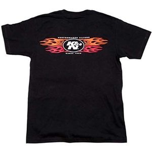 K en N 88-6042-M T-shirt klassieke vlammen - zwart
