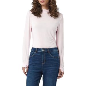 comma casual identity - Shirt - Pastelroze - Lange Mouw - Slanke Pasvorm