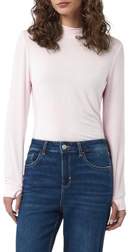 comma casual identity - Shirt - Pastelroze - Lange Mouw - Slanke Pasvorm