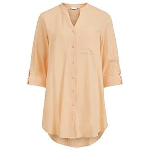 Vila Dames VICHELLIE L/S V-hals tuniek blouse, abrikoos ijs, 34