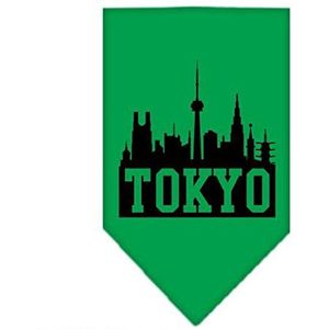 Mirage Tokyo Skyline Zeefdruk Hond Bandana, Klein, Smaragdgroen
