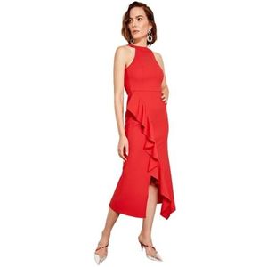 Trendyol Dames Volan gedetailleerde jurk jurk, Pomegranaat Blossom, 36