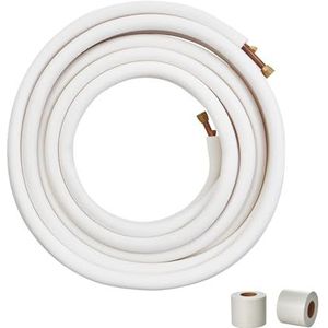 VEVOR Mini-set met gedeelde lijnen van 15,2 cm, koperen buizen met een buitendiameter van 9,5/15,9 mm, drielaagse isolatie, voor mini-koelmiddel- of verwarmingspompapparatuur