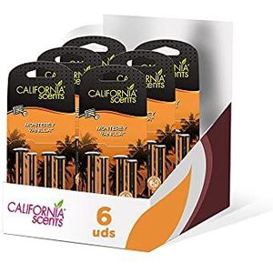 California Car Scents Auto-luchtverfrissers, 6 stuks, met geur, geur en essences na Monterey vanille, vanillegeur (ventilatiestokken, 4 stuks)