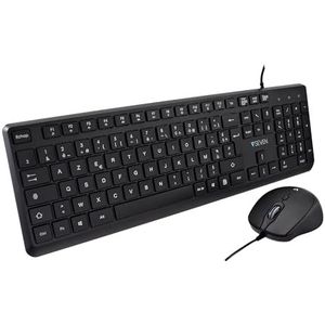 V7 CKU350ES toetsenbord en muis, zwart, QWERTY Spaans