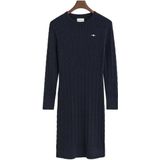 GANT - Robe à col en C - Jurk - Blauw nacht - Katoen stretch