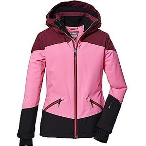 killtec Meisjes Waterdichte ski-jas/functioneel jack met capuchon en sneeuwvanger KSW 151 GRLS SKI JCKT, light neon pink, 164, 41187-000