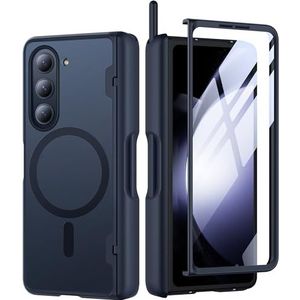 MOBOSI Voor Z Fold 5 Case Magnetische Scharnier Dekking Bescherming, [Fold 5 Edition S Pen Houder], Compatibel met Magsafe, Front Screen Protector Full Body Telefoonhoes voor Samsung Galaxy Z Fold 5,
