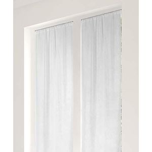 Linder Vitrage, 100% polyester, wit, 90 x 220 cm