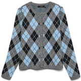 VERO MODA Vmgiorgia LS O-Neck Cardigan Ga, Grijs, M voor Dames, Kleur: grijs., M