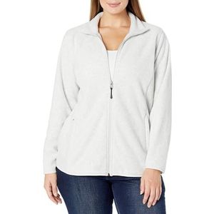 Amazon Essentials Dames Classic-Fit Full-Zip Polar Soft Fleece Jacket (verkrijgbaar in grote maten), lichtgrijs Heather, Large