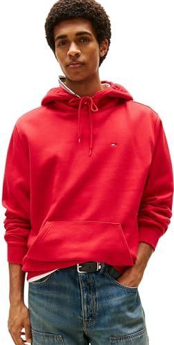 Tommy Jeans Heren TJM REG S FLAG HOODIE DM0DM20742 Pullover Hoodie, Rood (SRood), XS, Rood (SRood), XS