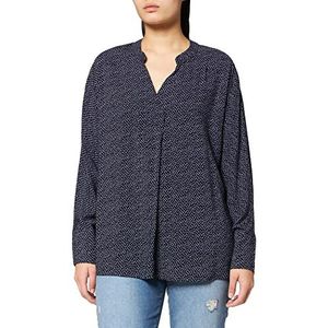 Taifun Vrouwelijke damesblouse in boho-stijl, lange mouwen, ballonmouwen, manchetten, effen kleuren, Obsidiaan patroon, 36