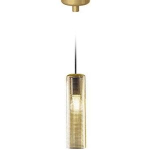 Homemania Hanglamp Clio, goud, honing van glas, 8,5 x 8,5 x 31 cm, 1 x E27, max. 57 W, 1050 lm, 2700 K, 220-240 V