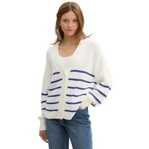 TOM TAILOR Denim Cardigan voor dames, 35924 - Placed Blue White Stripe, XXL