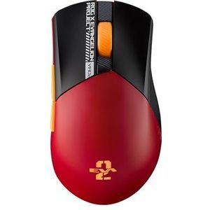 ASUS ROG Gladius III Wireless AimPoint EVA-02 Edition Gaming Mouse, 2,4 GHz RF, Bluetooth, 36K dpi sensor, 6 programmeerbare toetsen, ROG SpeedNova, verwisselbare schakelaar, paracord-kabel, rood