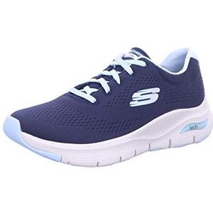 Skechers Arch Fit Big Appeal Sneaker voor dames, Navy Knit Mesh Lt blauwe rand, 38,5 EU