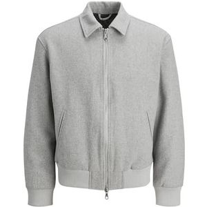 JACK & JONES Heren Jcocover Bomber Jacket, Grey Melange, L, gemengd grijs, L