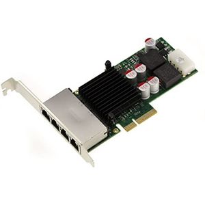 KALEA-INFORMATIQUE Netwerkkaart met 4 poorten Gigabit Ethernet RJ45 LAN via PCIe x4 poort. Power Over Ethernet Poe met Intel I350AM4 chipset
