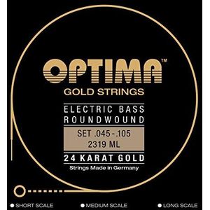 Optima Elektrische Bassnaren Gouden Snaren Rondgewonden Set 4-snarig med-light 2319ML