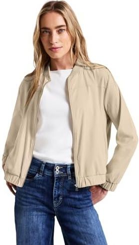 Street One Dames Blouson in effen kleur in Beige, in size: 34