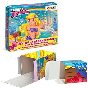 CRAZE Premium 25338 Advent Kids 2020 Regenboog Zeemeermin voor Meisjes Maak je eigen kerstkalender DIY, kleurrijk