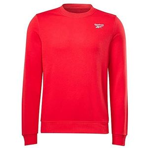 Reebok Heren Linker Borst Crew Sweatshirt, Vector rood/zwart, XS, Vector Rood/Zwart, XS