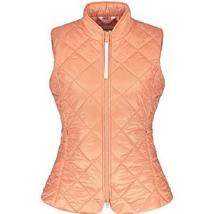 Gerry Weber Damesvest met ruitvormig stiksel, mouwloos, gewatteerd vest, outdoor, lang, gewatteerd vest, effen, oranje (papaya), 38