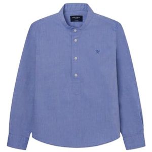 Hackett London Chambray Half Placket overhemd voor jongens, blauw (chambray blue), 11 Jaren
