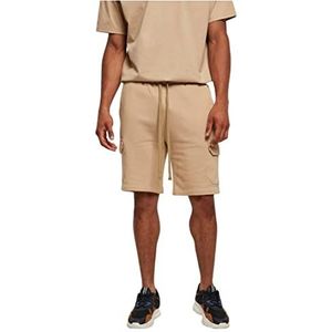 Urban Classics Heren Shorts van biologisch katoen Organic Cotton Cargo Sweatshorts, korte joggingbroek met cargozakken voor mannen in 4 kleuren, maten S - 5XL, Union-beige, XS