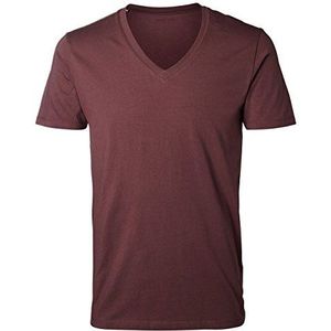 Selected Homme Pima katoenen T-shirt met V-hals en korte mouwen voor heren, Rood (Huckleberry), XL