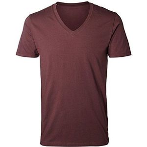 Selected Homme Pima katoenen T-shirt met V-hals en korte mouwen voor heren, Rood (Huckleberry), XXL
