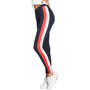 Urban Classics Dames Side Stripe Leggings, Nvy/rood/wit., XXL