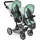 Bayer Chic 2000 - Poppenwagen Linus Duo, twee-pop-wagen voor kinderen van 4 tot 8 jaar, Melange donkergrijs, mint, 690-67