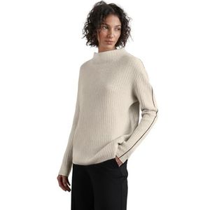 STREET ONE Cosy sweater met contrasterende details, Cream White Melange, 38