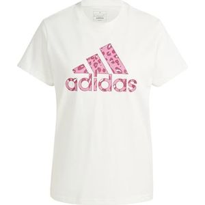adidas Dames Animal Print Graphic Tee, off white, XS