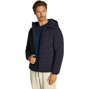 Tommy Hilfiger Heren Mix Quilt jas met capuchon Mw0mw37641 Andere Jassen, Blauw (Desert Sky), M, blauw (Desert Sky), M